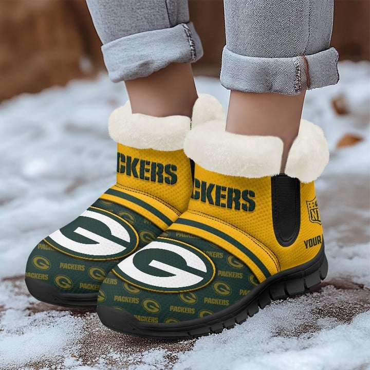 Green Bay Packers Comfy Winter Snow Boots AZDDWSB000014
