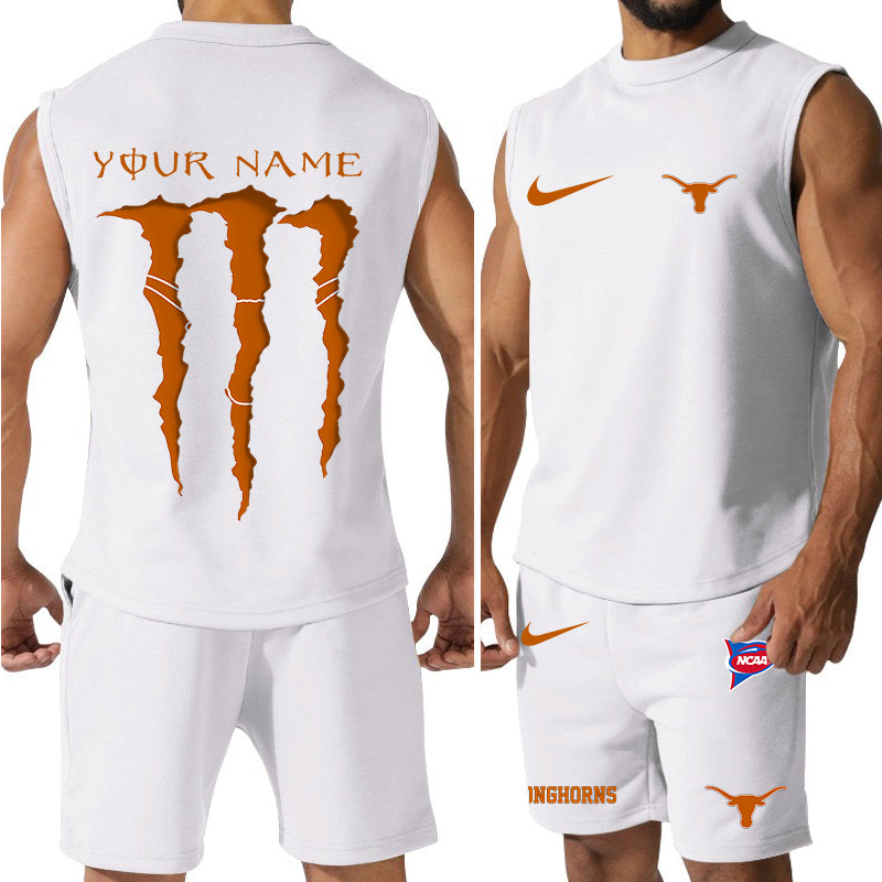 Texas Longhorns Colorful Combo Men Jersey Tank Top and Shorts AZBTCMJTTS000068