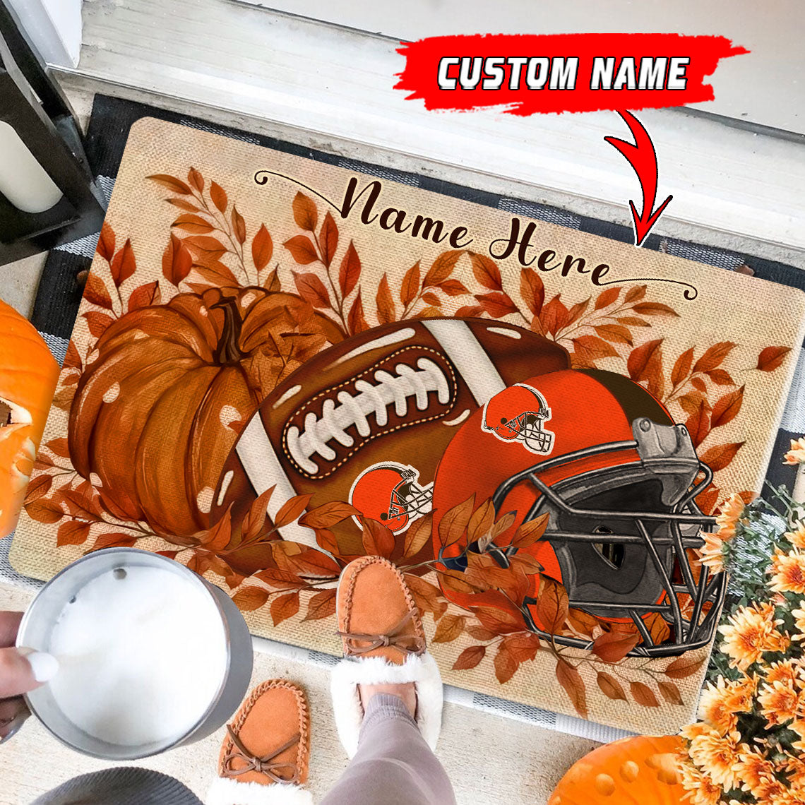Cleveland Browns Fall Doormat New Collection AZBTDM000049