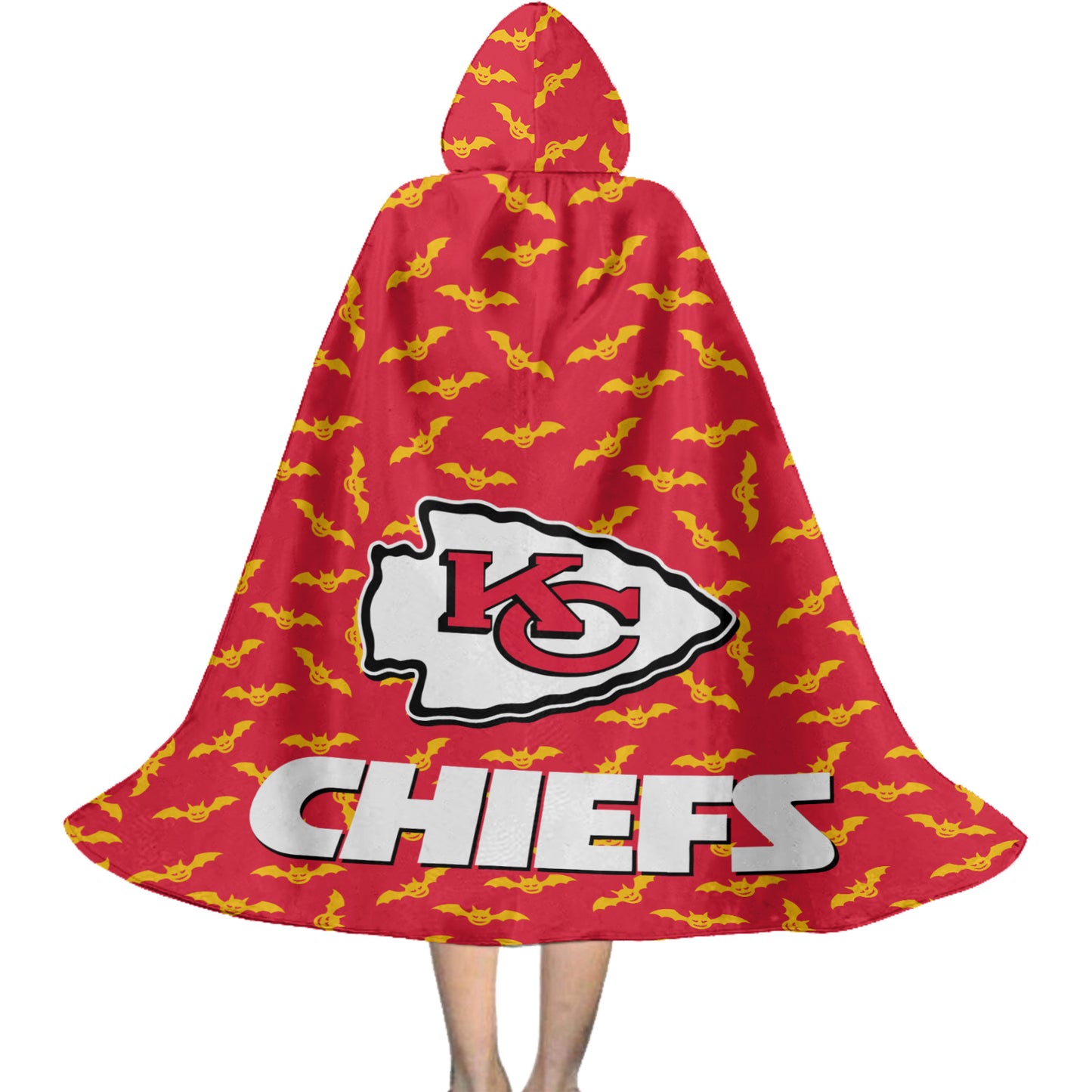 Kansas City Chiefs Halloween Bats Limited Edition All-Over Print Halloween Cloak
