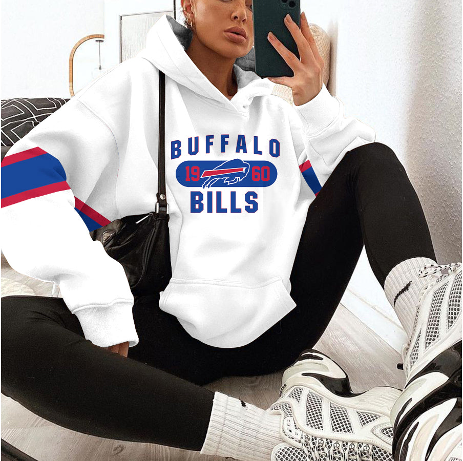 Buffalo Bills Printed Hooded Pocket Pullover Hoodie AZBTPH000001
