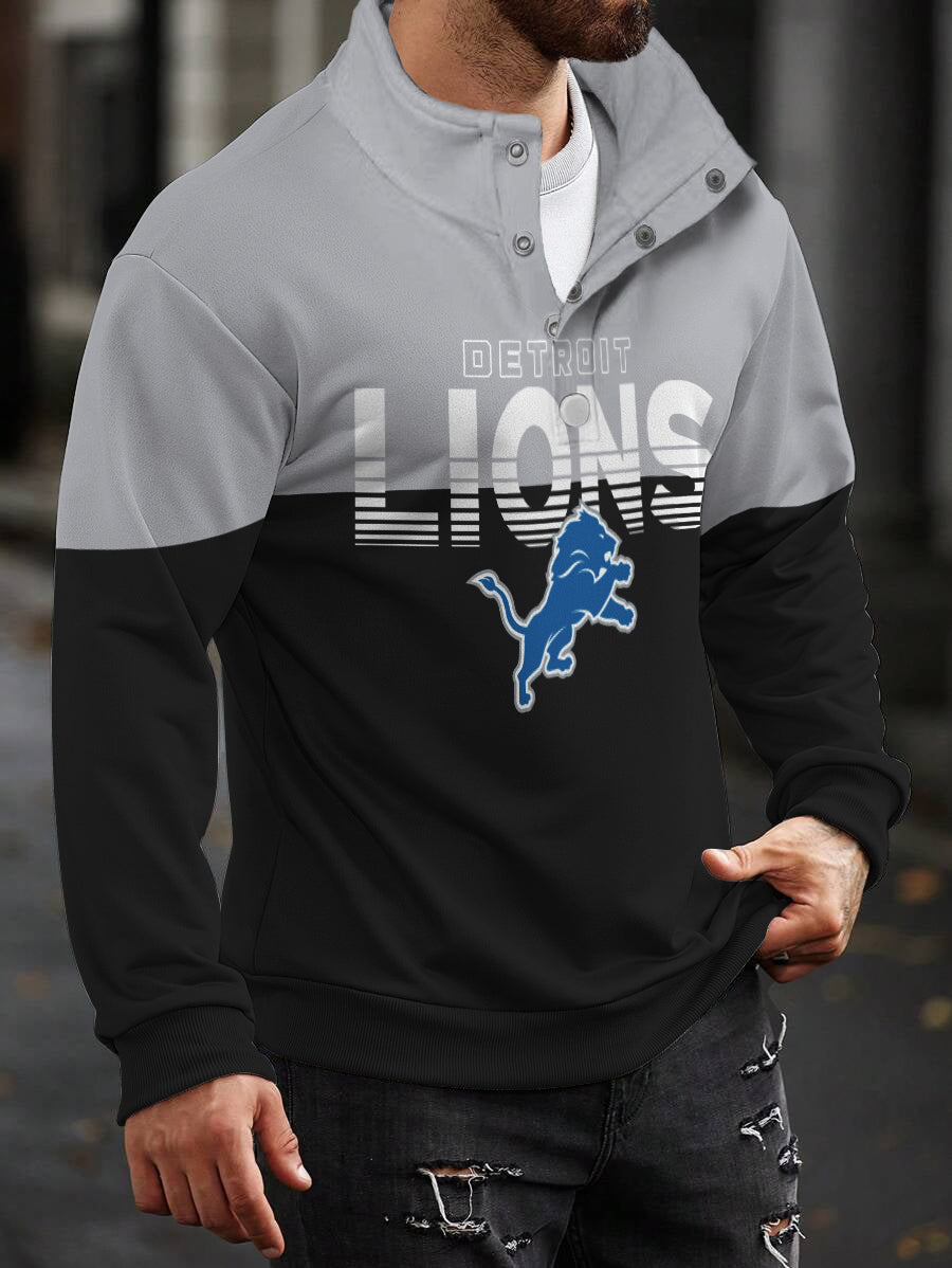 Detroit Lions Casual Colorful Stand Collar Sweatshirt AZBTSCSW000217