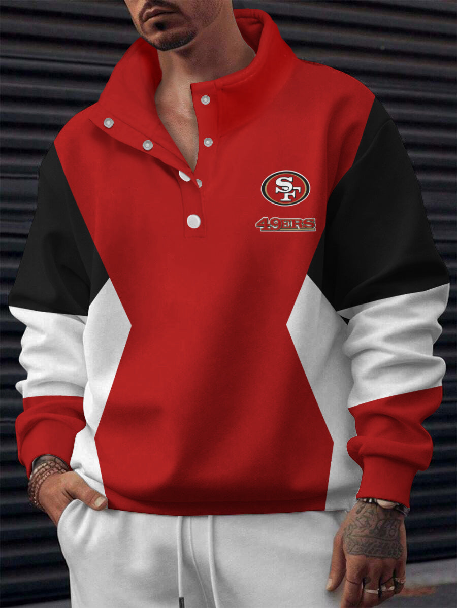 San Francisco 49ers Casual Colorful Stand Collar Sweatshirt AZBTSCSW000579
