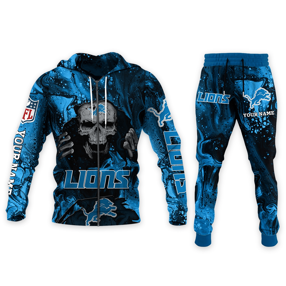 Detroit Lions Personalized Hoodie and Joggers AZCHD985