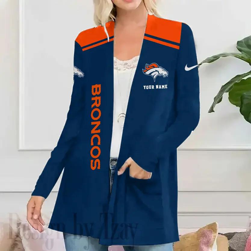 Denver Broncos Women Patch Pocket Cardigan BT064