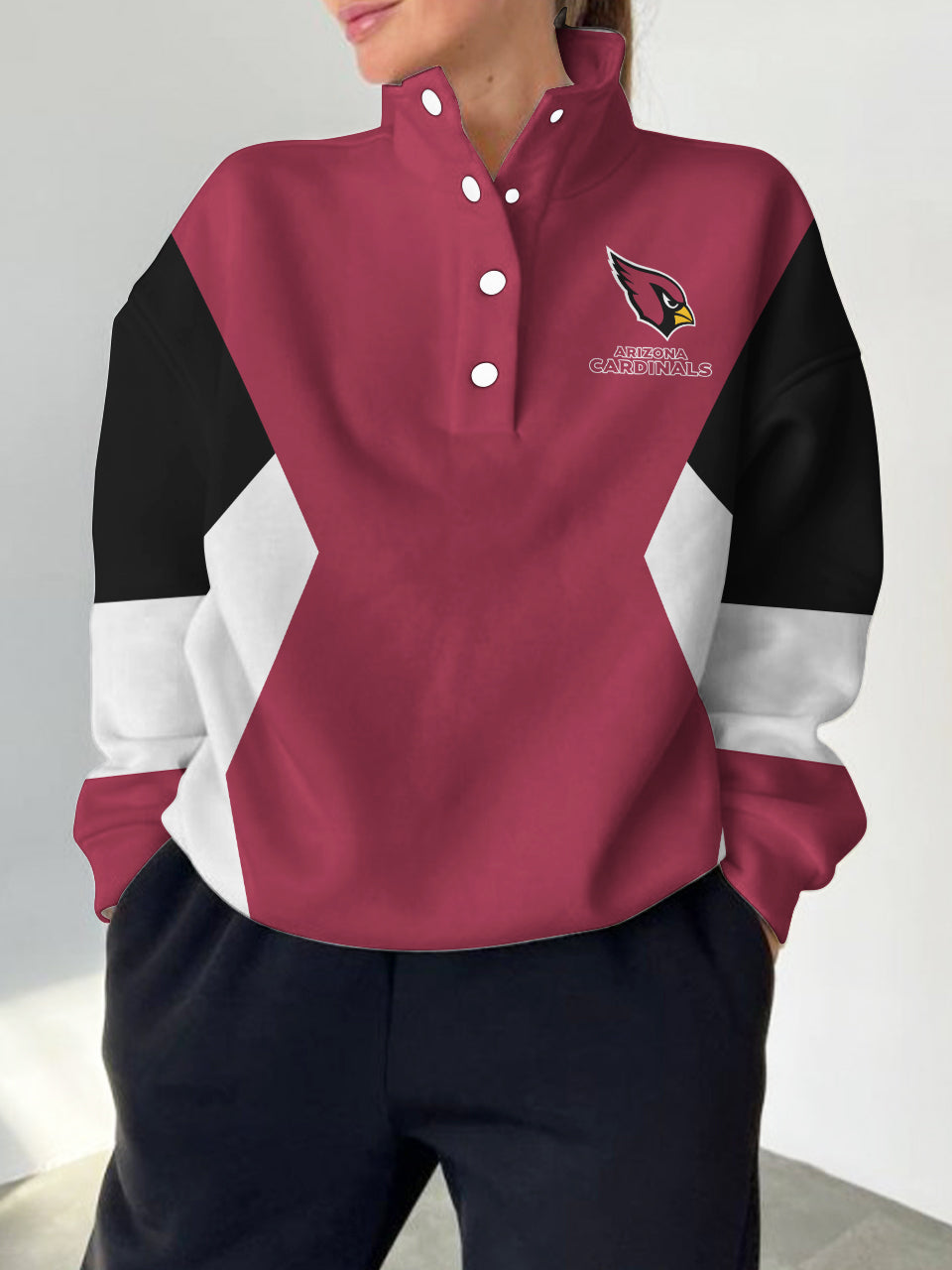 Arizona Cardinals Casual Colorful Stand Collar Sweatshirt AZBTSCSW000315