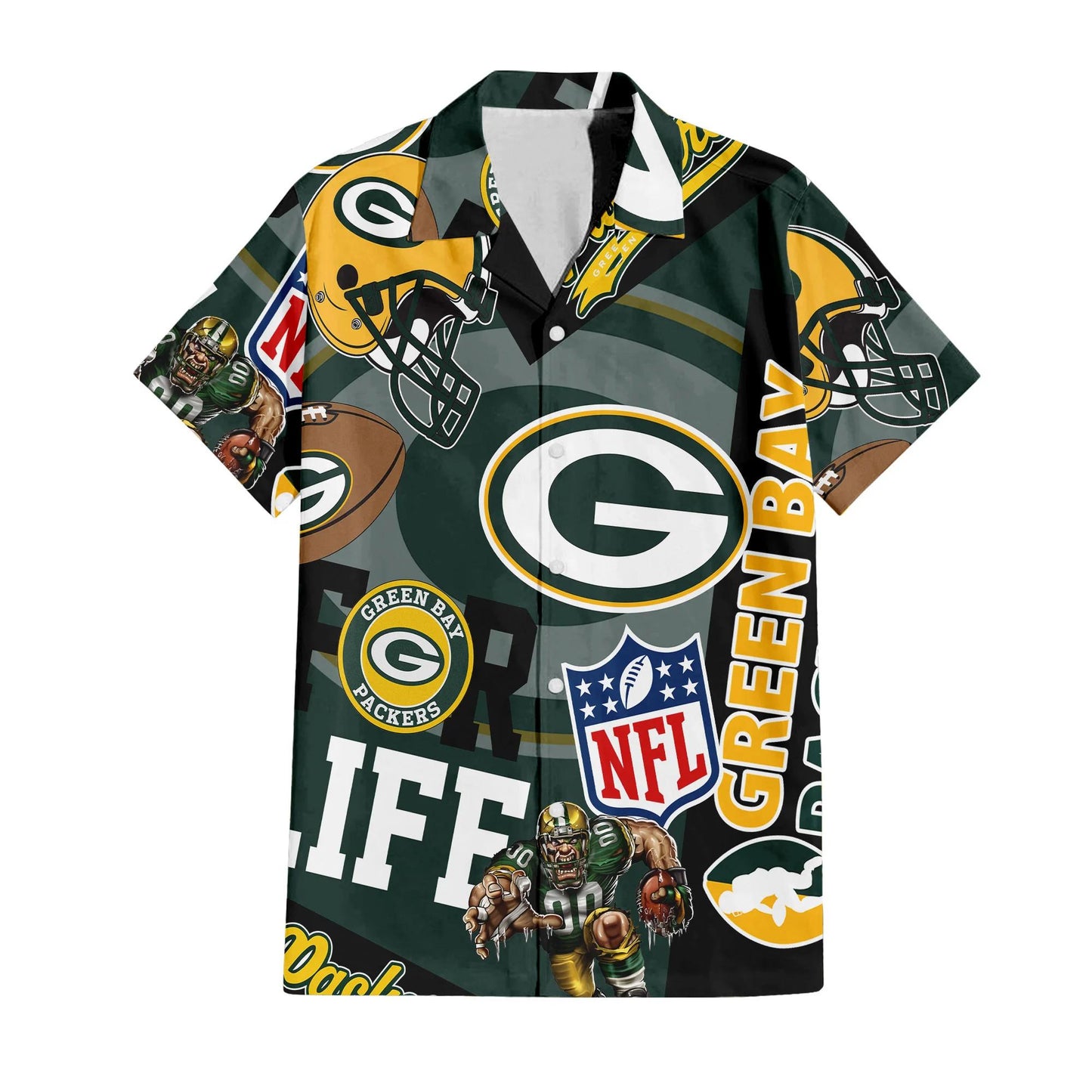 Green Bay Packers Custom Limited Edition For Life Hawaiian Shirt and Shorts AZHAHWSS000277