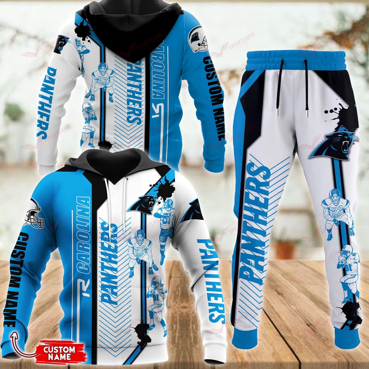 Carolina Panthers Personalized Hoodie and Joggers BB605