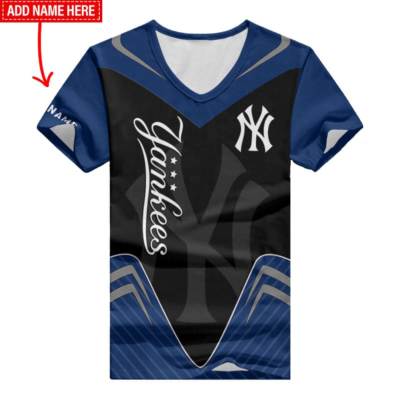New York Yankees Personalized Summer V-neck Women T-shirt BG375