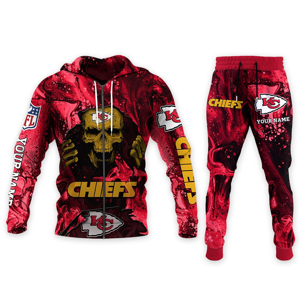 Kansas City Chiefs Personalized Hoodie and Joggers AZCHD990