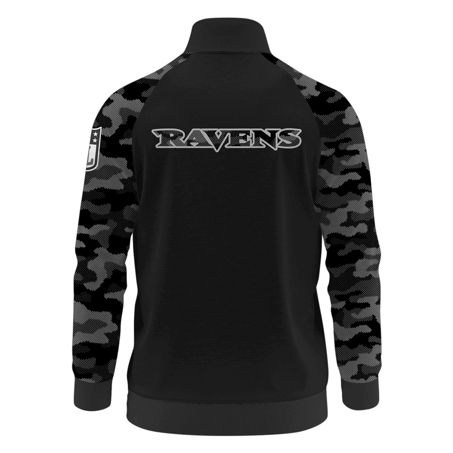 Baltimore Ravens Premium Unisex Camo Stand Collar Jacket AZBTSCJK000014