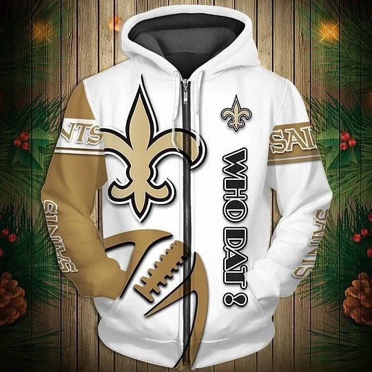 New Orleans Saints Limited Edition All Over Print Zip Up Hoodie NA0024