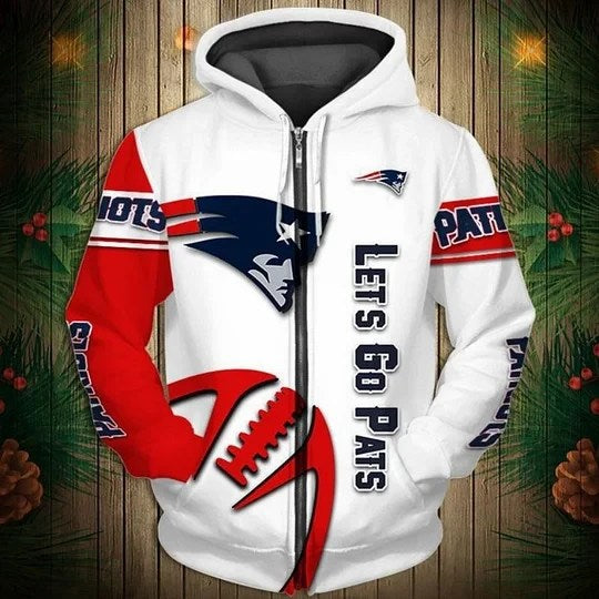 New England Patriots Limited Edition All Over Print Zip Up Hoodie NA0009