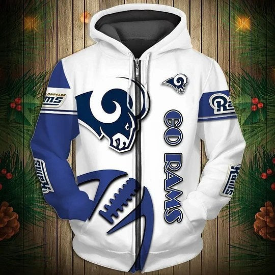 Los Angeles Rams Limited Edition All Over Print Zip Up Hoodie NA0011