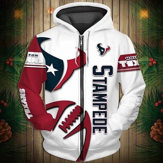 Houston Texans Limited Edition All Over Print Zip Up Hoodie NA0016