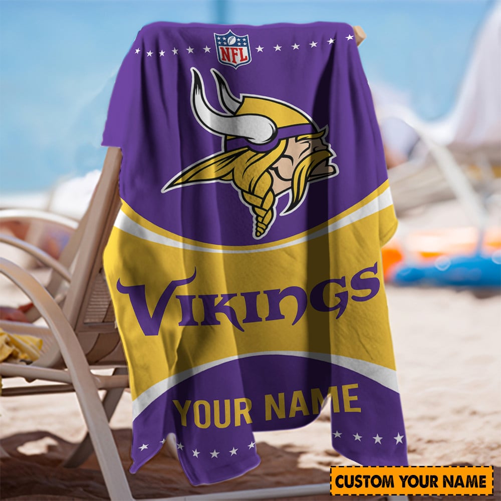 Minnesota Vikings Personalized Limited Edition Beach Towel AZBTOWEL026