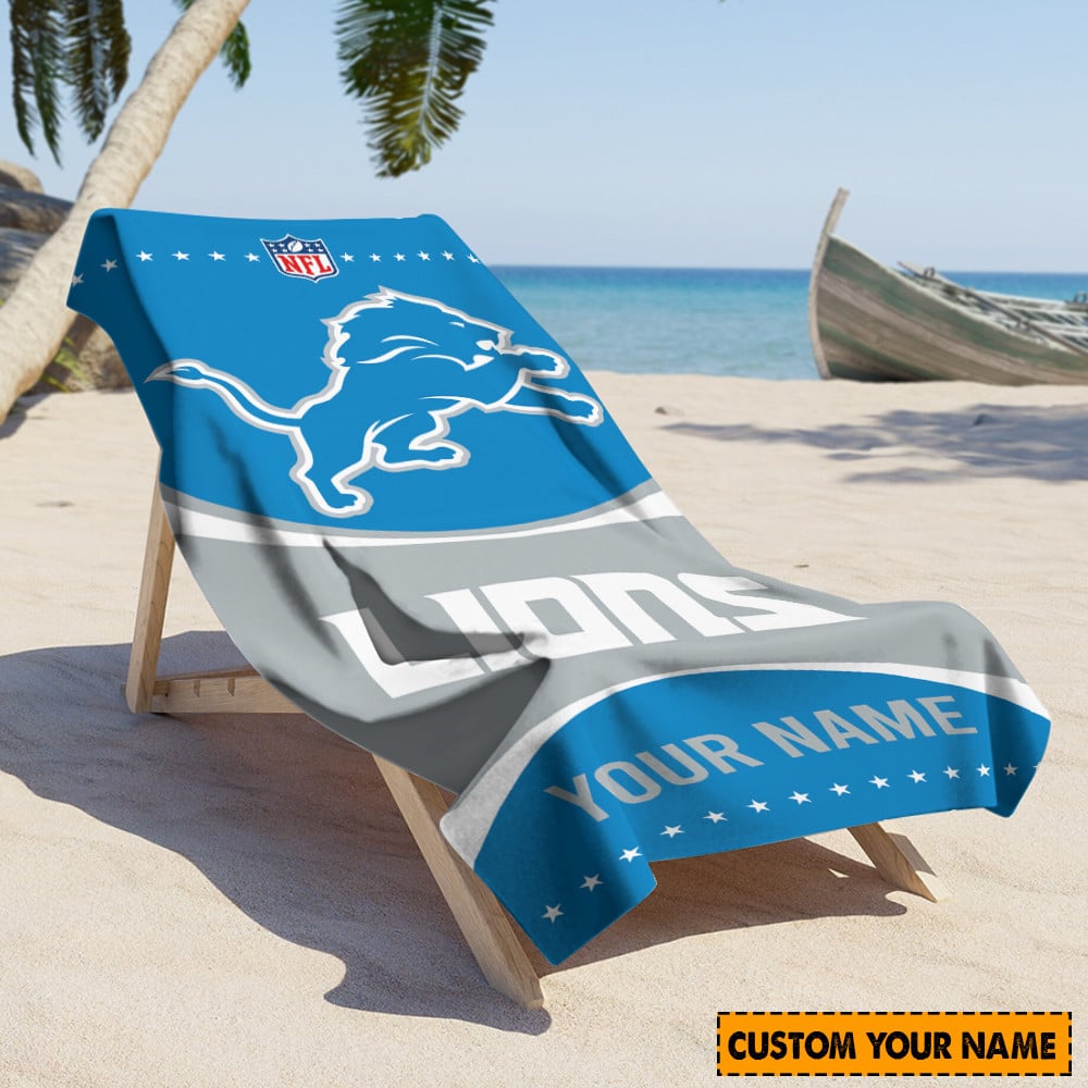 Detroit Lions Personalized Limited Edition Beach Towel AZBTOWEL019