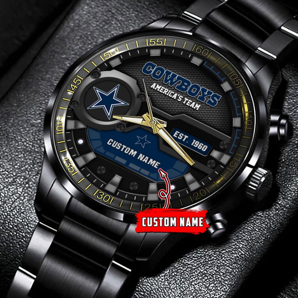 Dallas Cowboys Black Fashion Watch Gifts For Sport Fans AZWATCH59