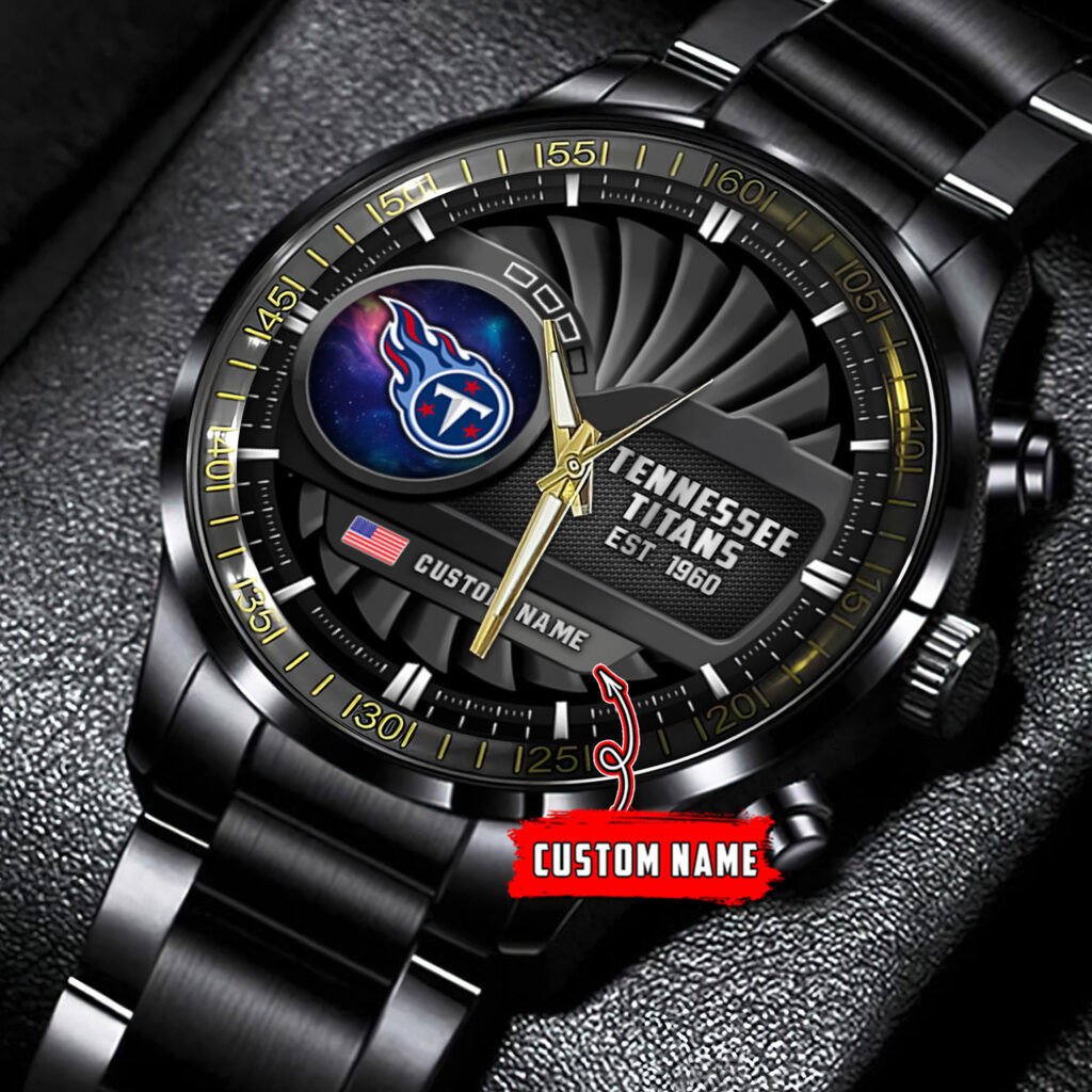 Tennessee Titans Black Fashion Watch Gifts For Sport Fans AZWATCH56