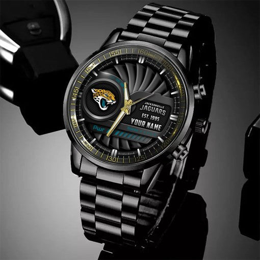 Jacksonville Jaguars Black Fashion Watch Gifts For Sport Fans AZWATCH75