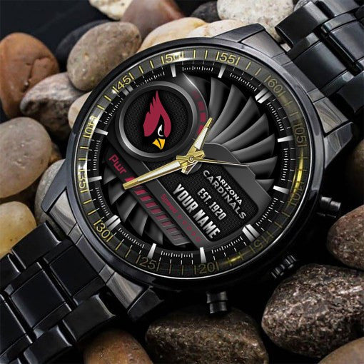 Arizona Cardinals Black Fashion Watch Gifts For Sport Fans AZWATCH82