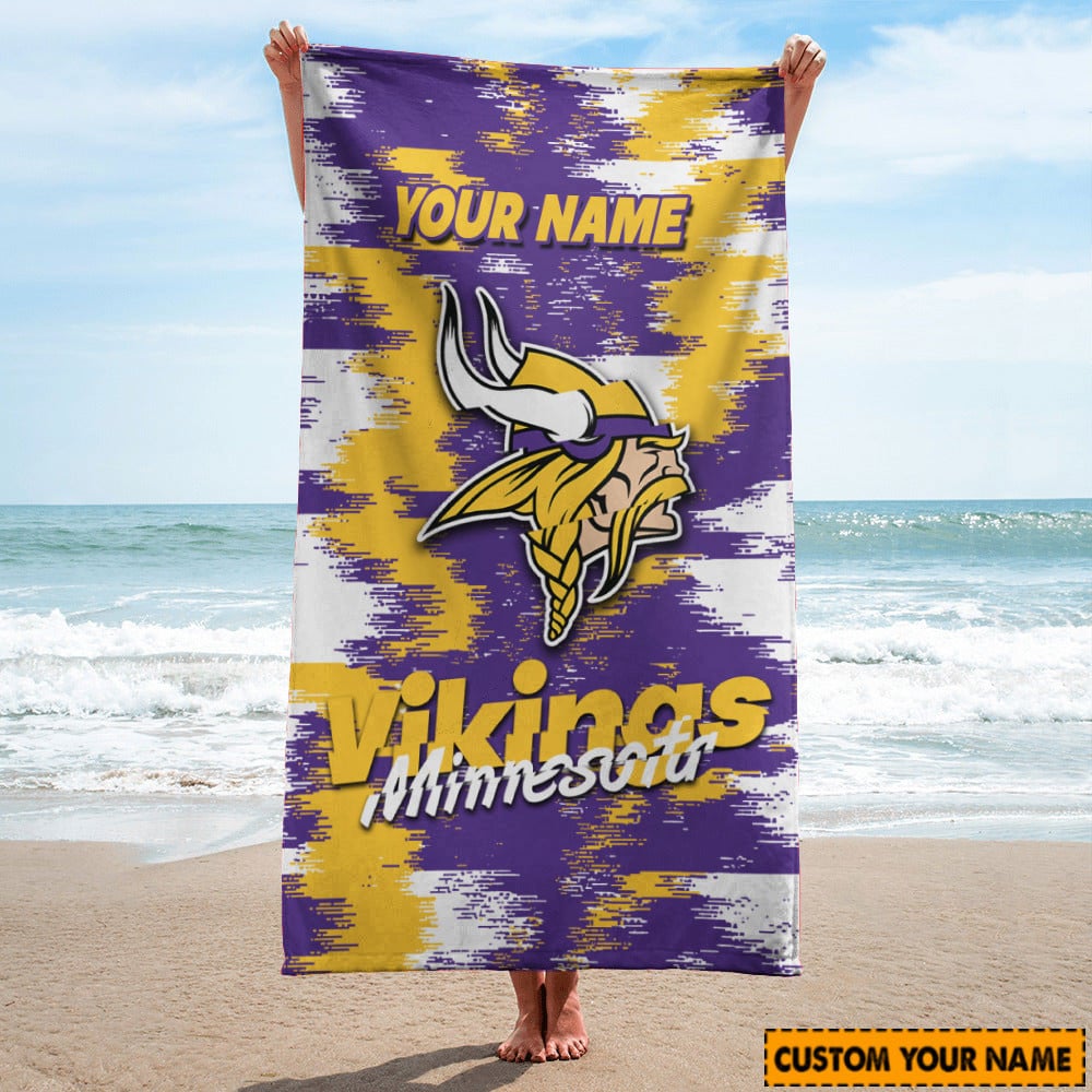 Minnesota Vikings Personalized Limited Edition Beach Towel AZBTOWEL051