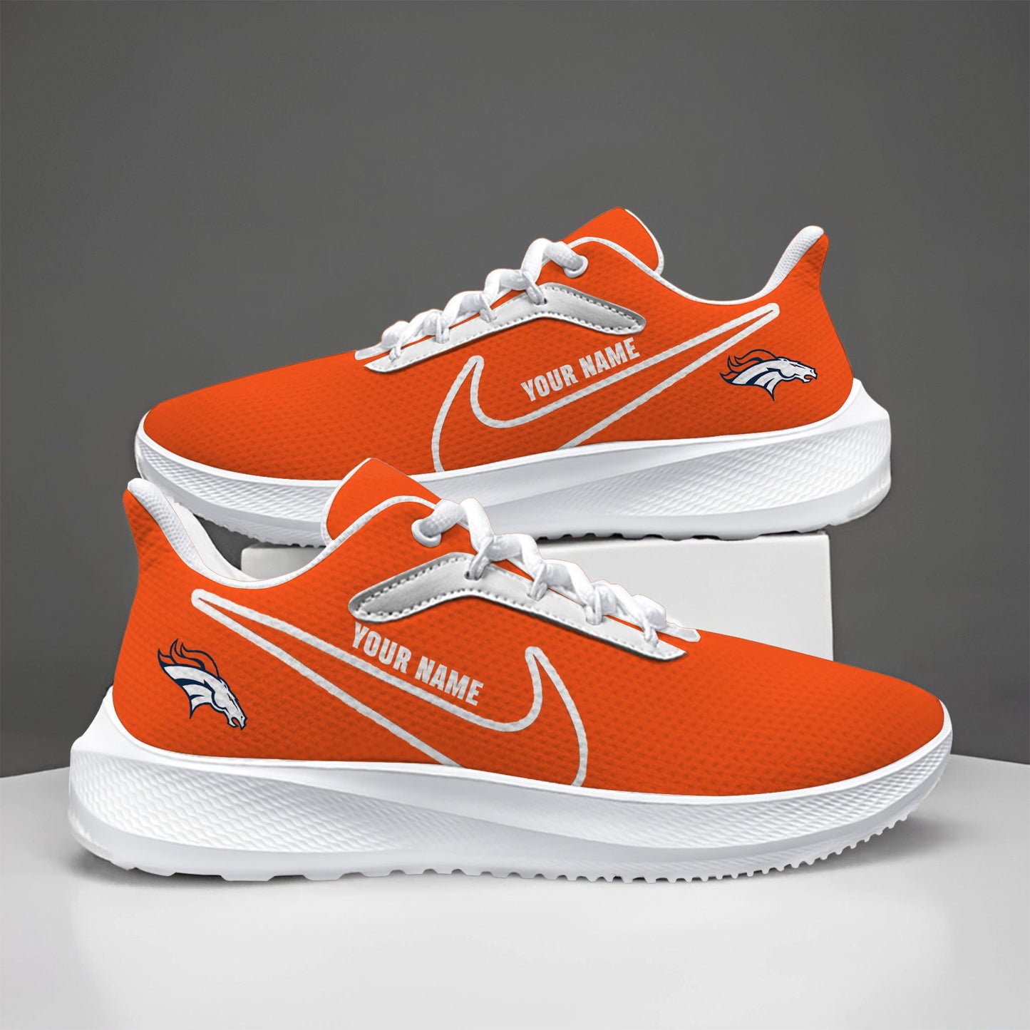 Denver Broncos Lightweight Patch Decor Running Shoes NA27