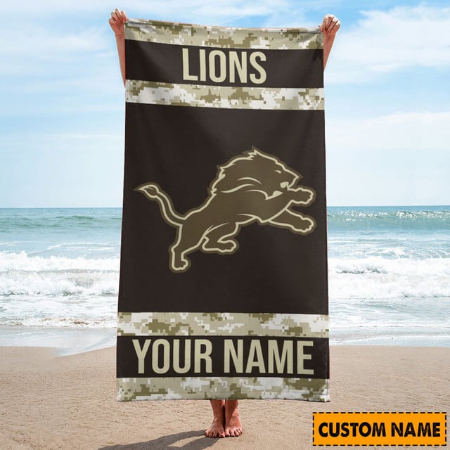 Detroit Lions Personalized Limited Edition Beach Towel AZBTOWEL159