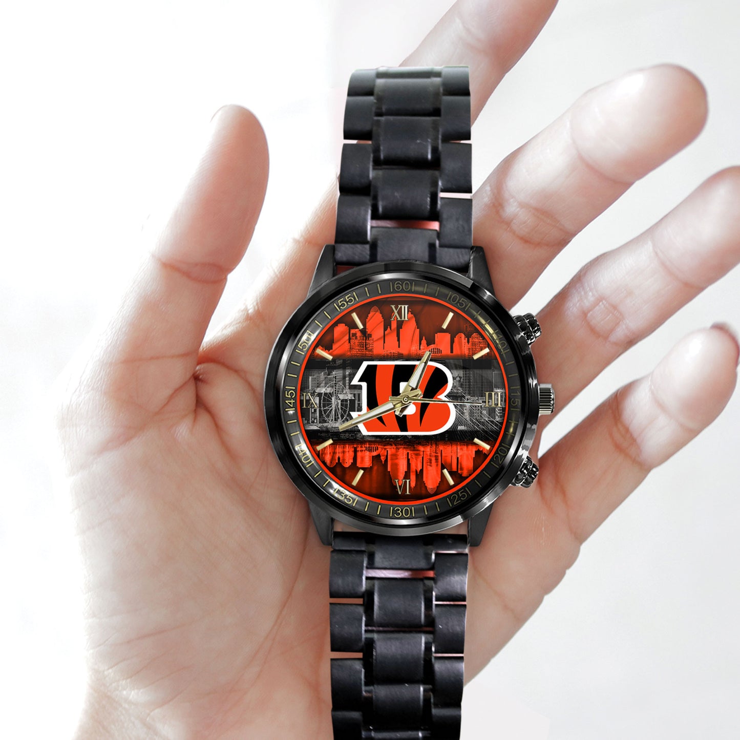 Cincinnati Bengals Black Fashion Watch Gifts For Sport Fans AZWATCH13