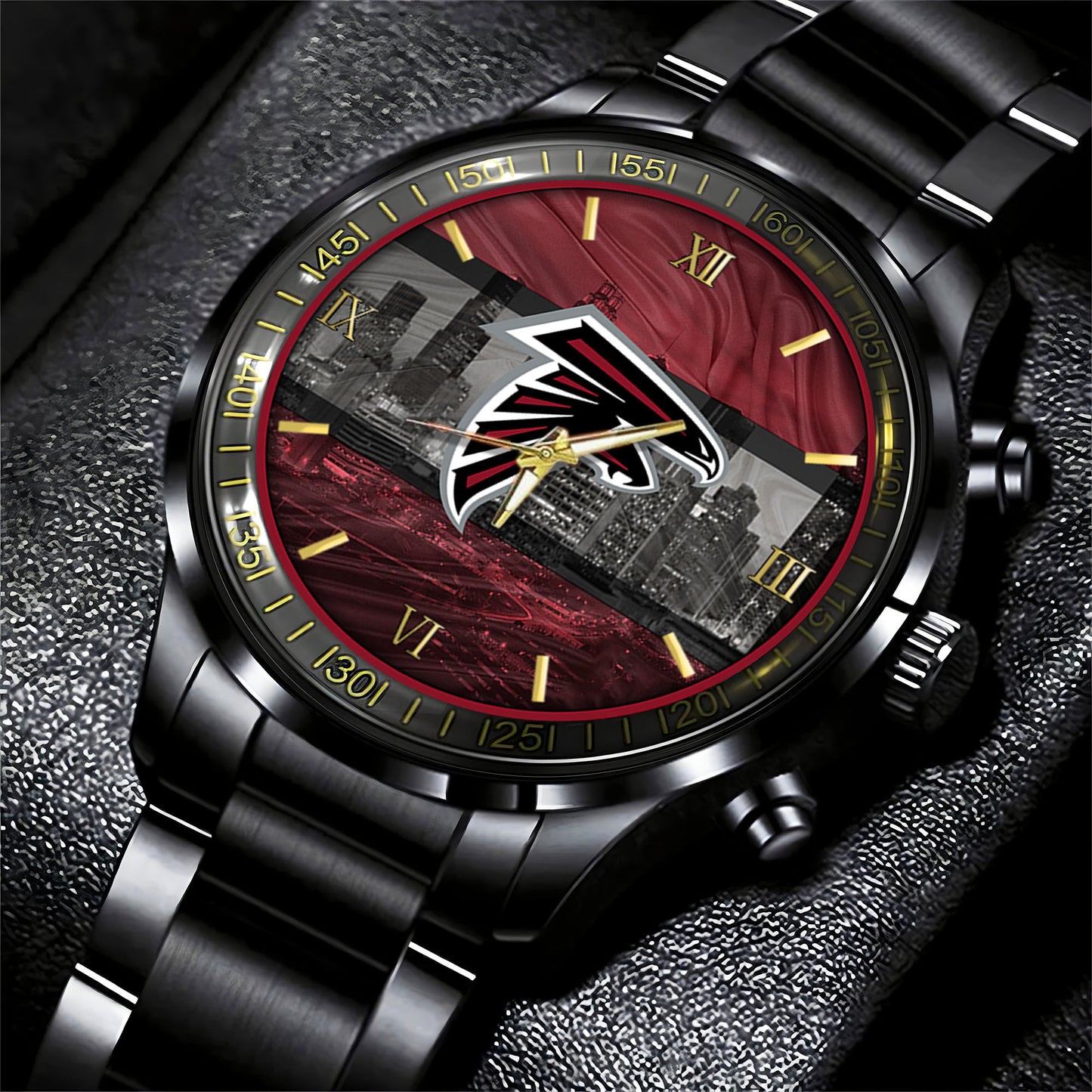 Atlanta Falcons Black Fashion Watch Gifts For Sport Fans AZWATCH18