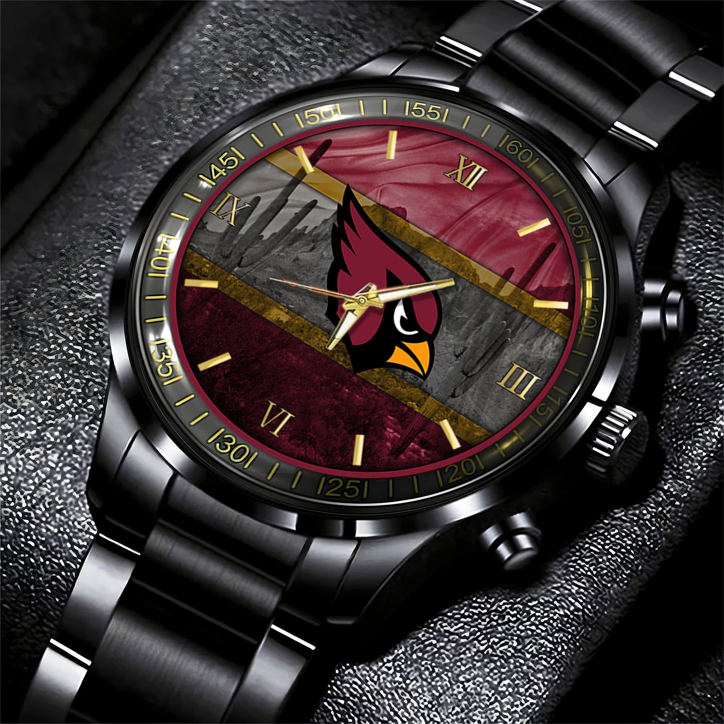 Arizona Cardinals Black Fashion Watch Gifts For Sport Fans AZWATCH17