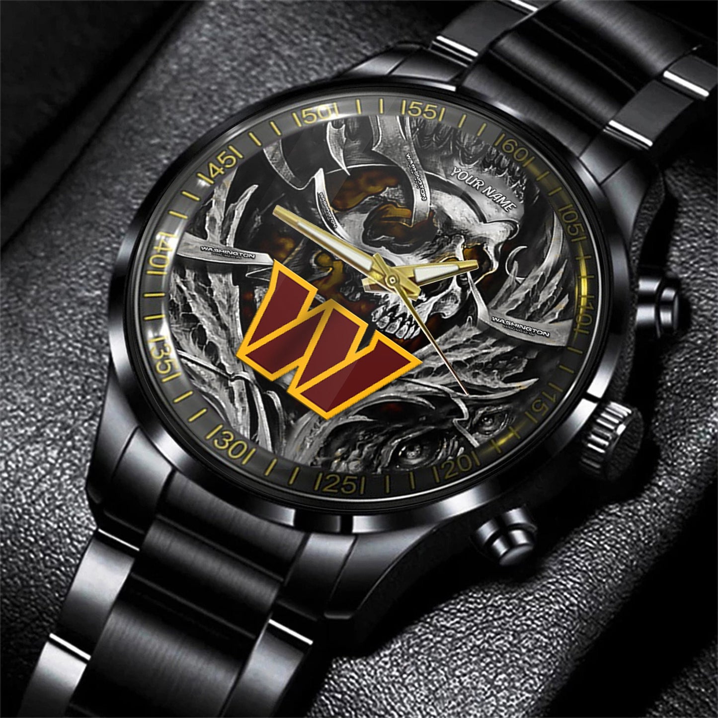 Washington Commanders Black Fashion Watch Gifts For Sport Fans AZWATCH20