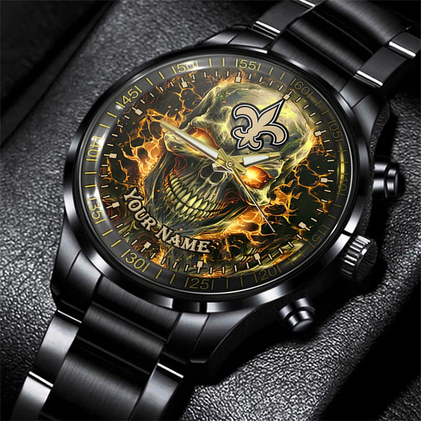 New Orleans Saints Black Fashion Watch Gifts For Sport Fans AZWATCH27