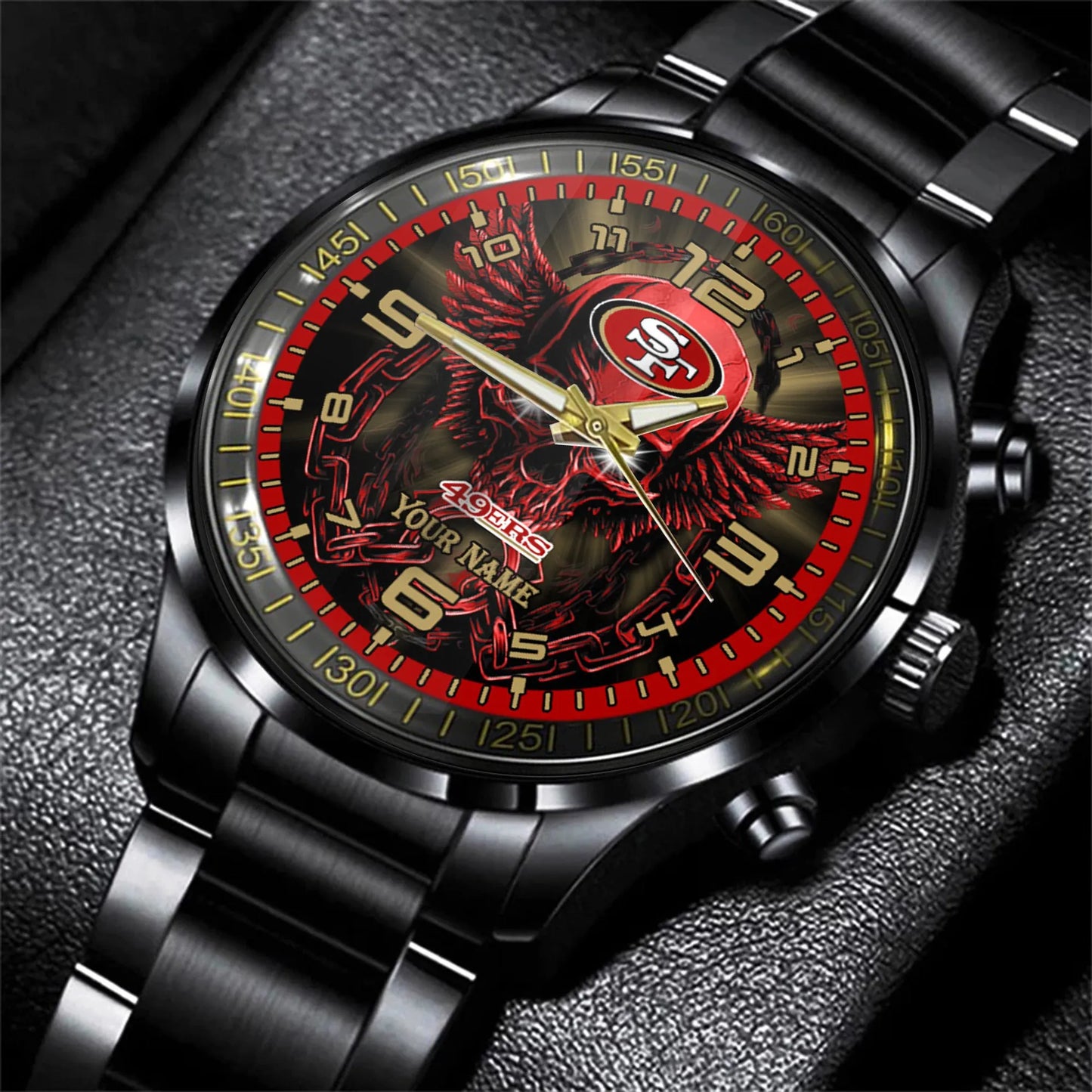 San Francisco 49ers Black Fashion Watch Gifts For Sport Fans AZWATCH49