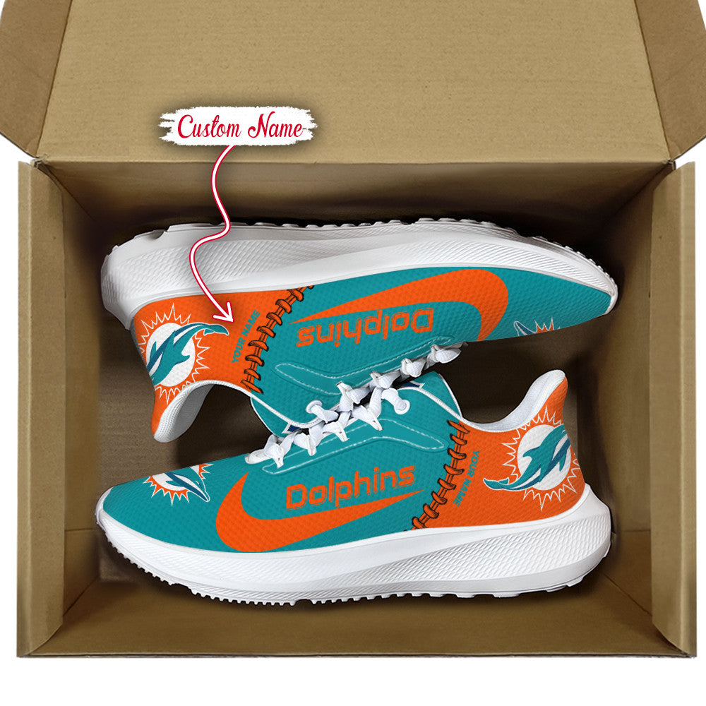 Miami Dolphins Lightweight Patch Decor Running Shoes AZBTRS000081
