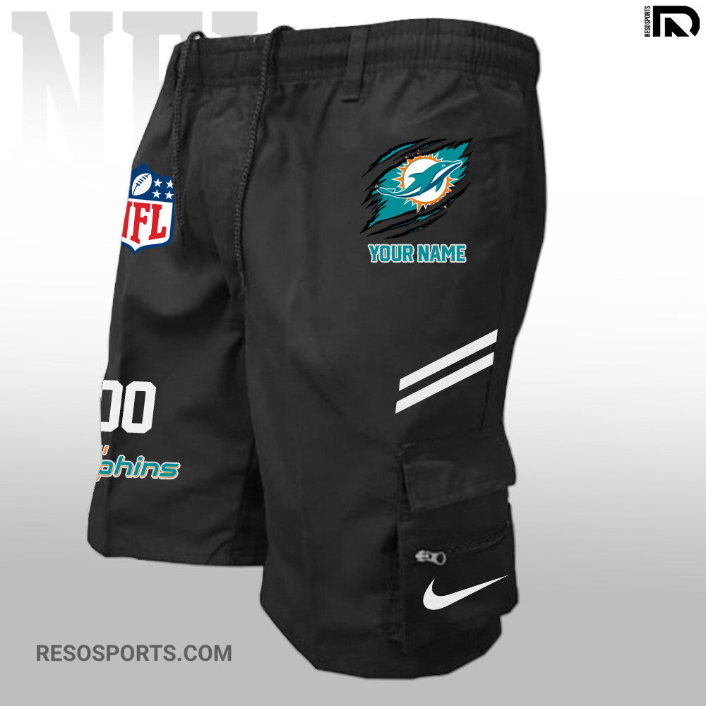 Miami Dolphins Personalized Multi-Pockets Man Shorts AZBTMPMS000022