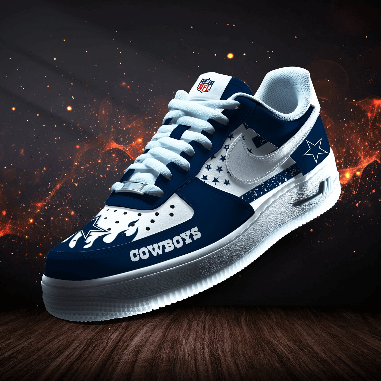 Dallas Cowboys Personalized AF1-1 Logo Pattern Sneakers AZBTAF1000363