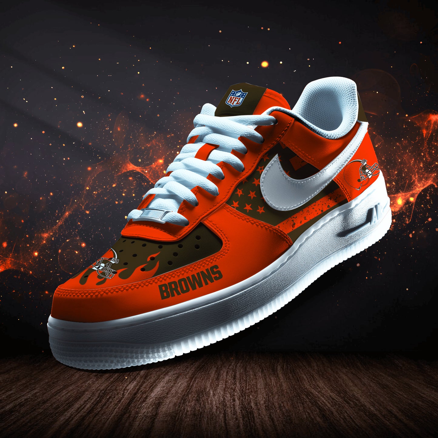 Cleveland Browns Personalized AF1-1 Logo Pattern Sneakers AZBTAF1000364