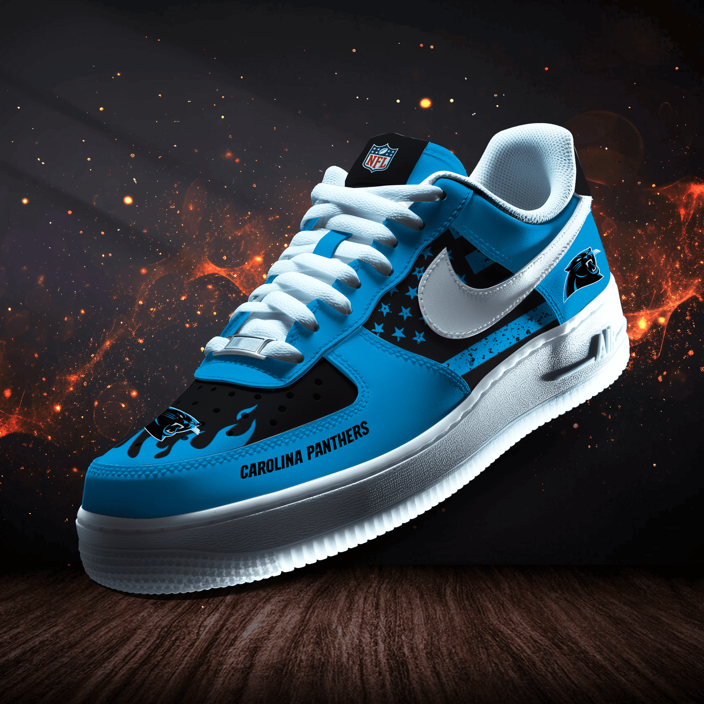 Carolina Panthers Personalized AF1-1 Logo Pattern Sneakers AZBTAF1000366