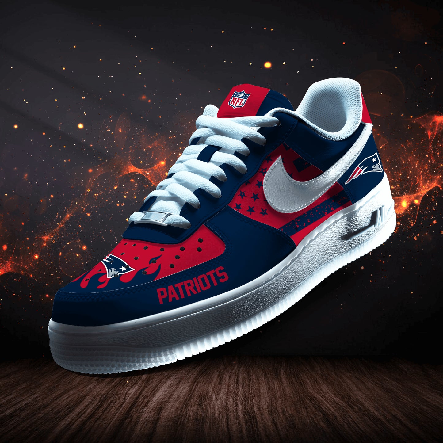 New England Patriots Personalized AF1-1 Logo Pattern Sneakers AZBTAF1000310
