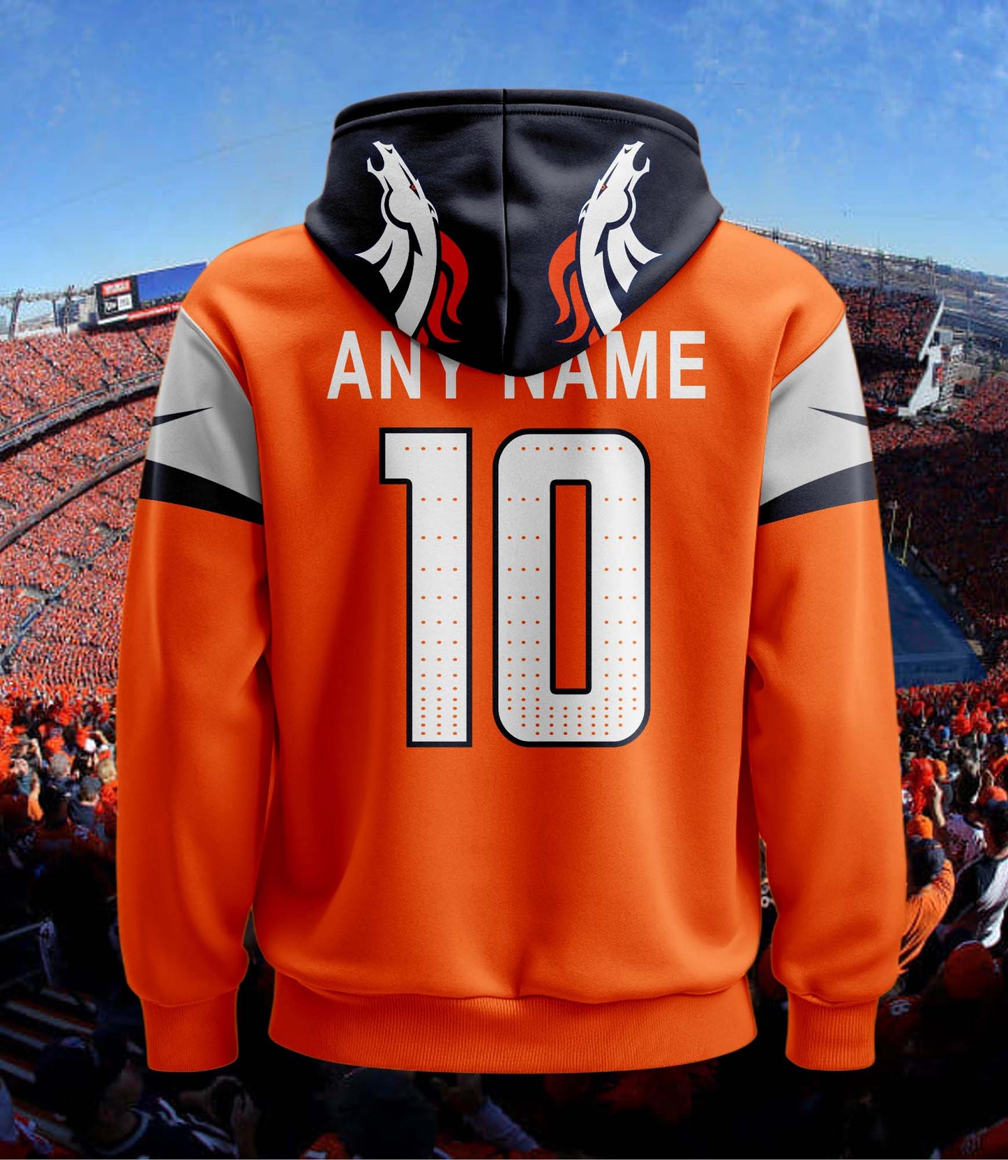 Denver Broncos New Personalized Football Hoodie Style Jersey AZBTJSHD000069