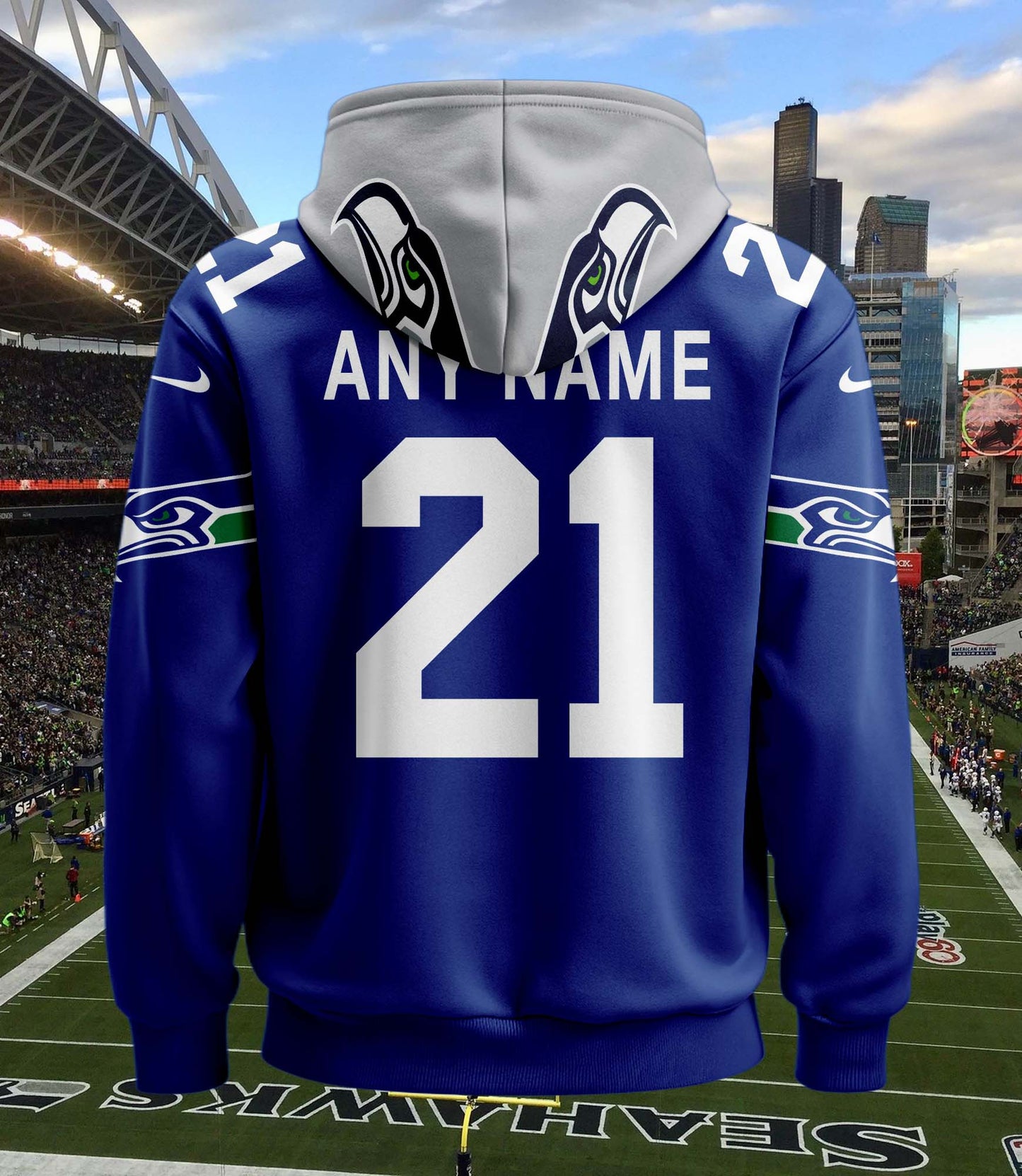 Seattle Seahawks New Personalized Football Hoodie Style Jersey AZBTJSHD000017