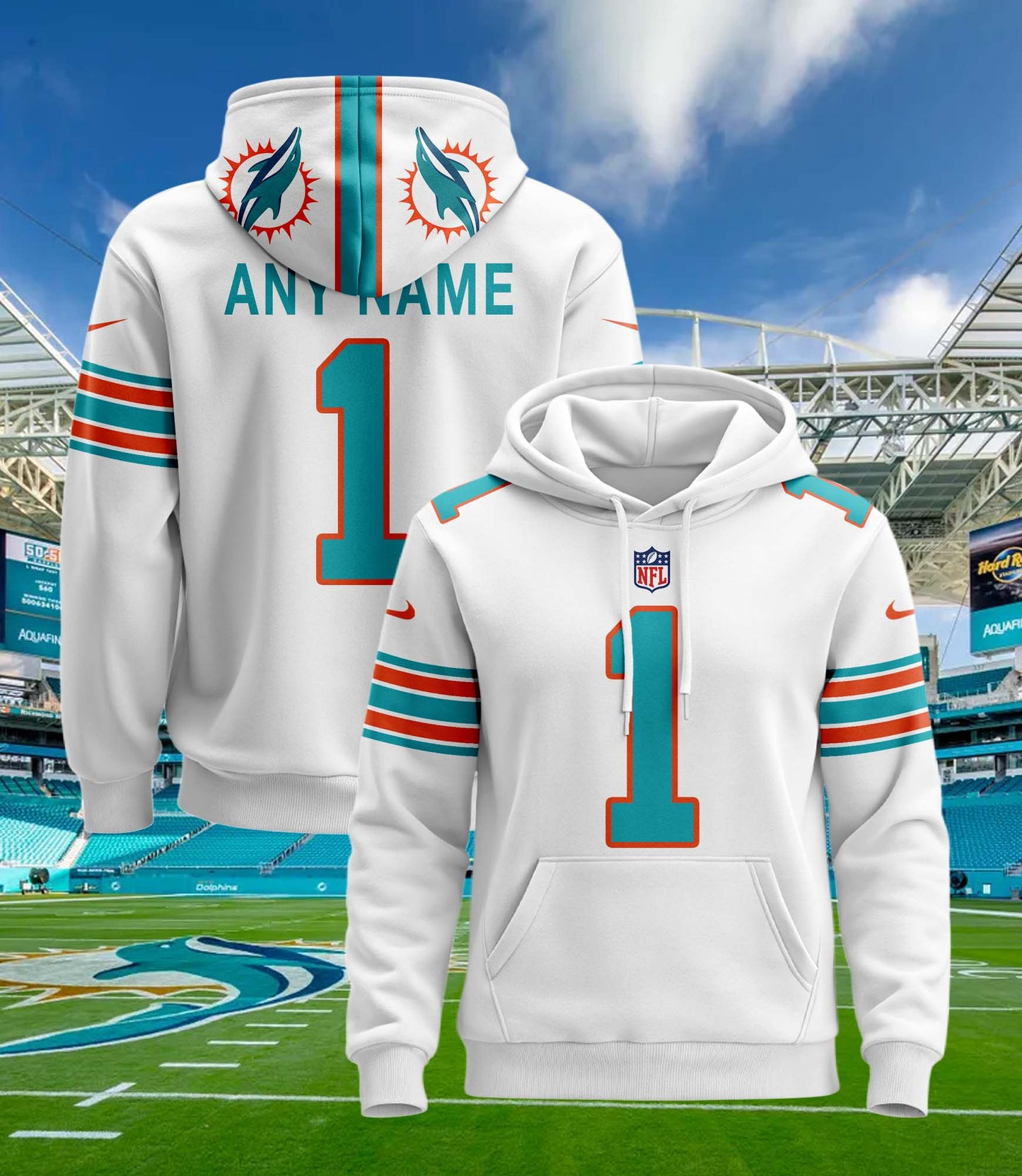 Miami Dolphins New Personalized Football Hoodie Style Jersey AZBTJSHD000079