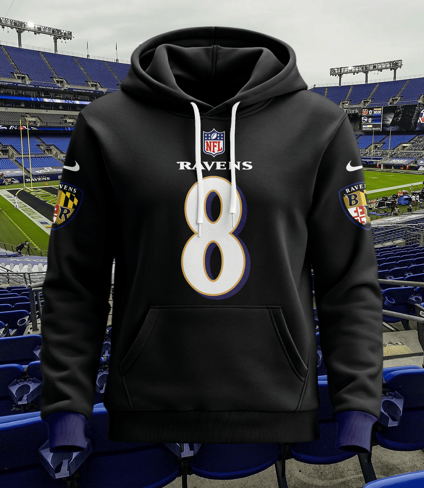 Baltimore Ravens New Personalized Football Hoodie Style Jersey AZBTJSHD000057