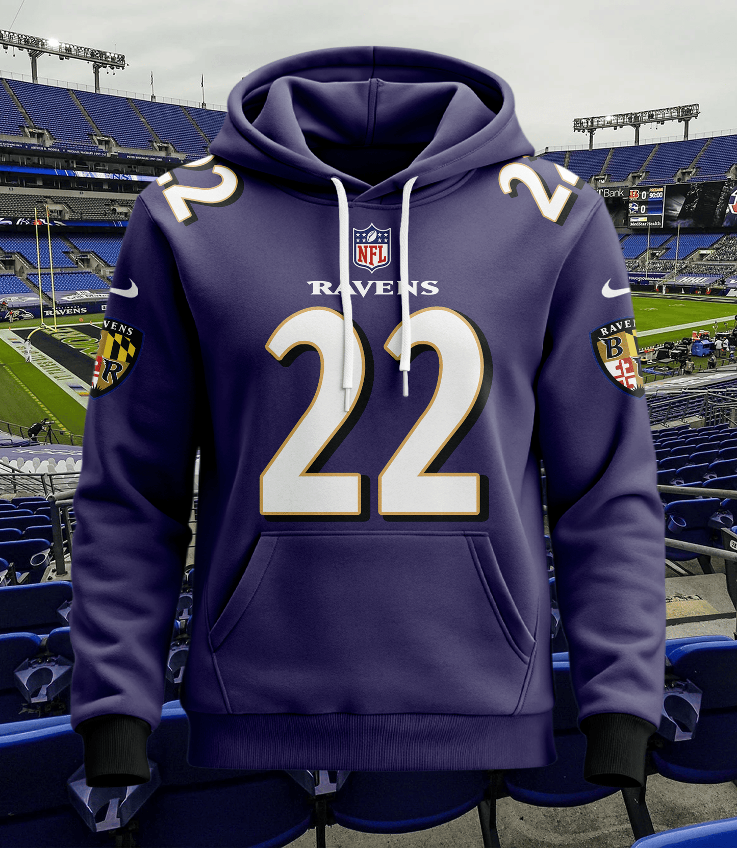 Baltimore Ravens New Personalized Football Hoodie Style Jersey AZBTJSHD000056