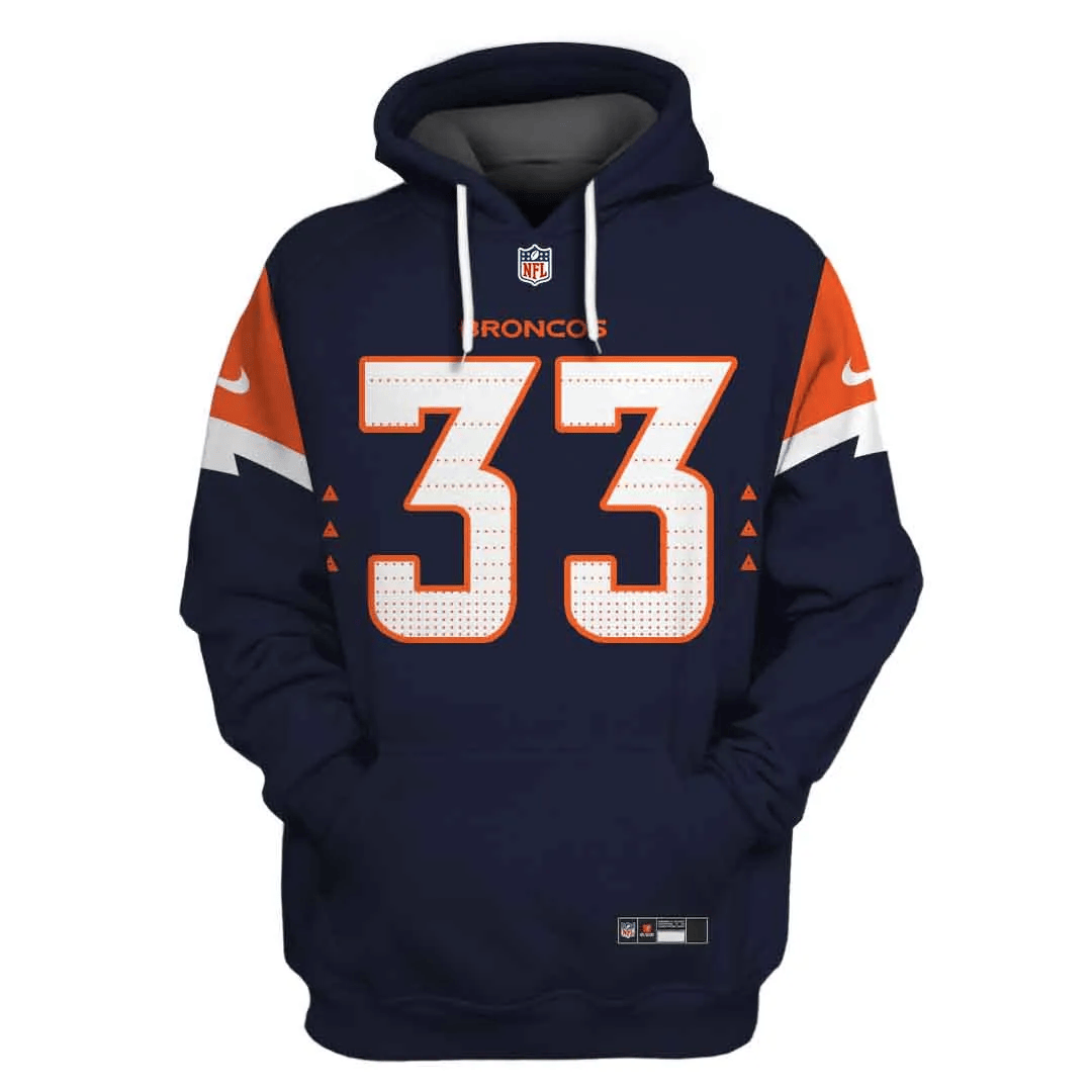 Denver Broncos New Personalized Football Hoodie Style Jersey AZBTJSHD000029
