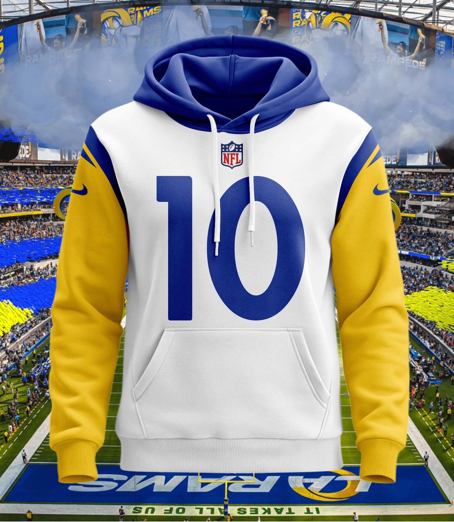 Los Angeles Rams New Personalized Football Hoodie Style Jersey AZBTJSHD000041
