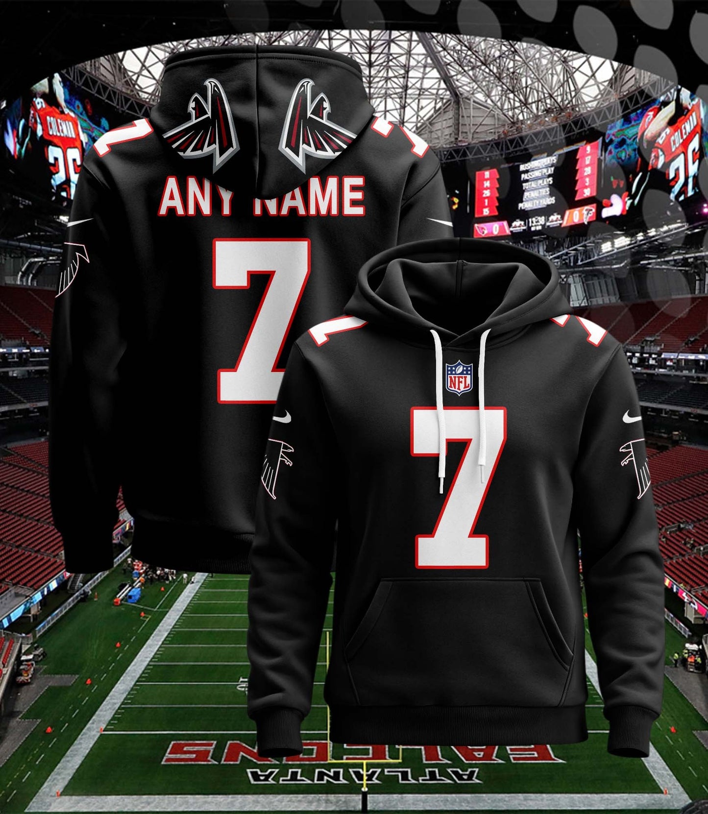 Atlanta Falcons New Personalized Football Hoodie Style Jersey AZBTJSHD000023