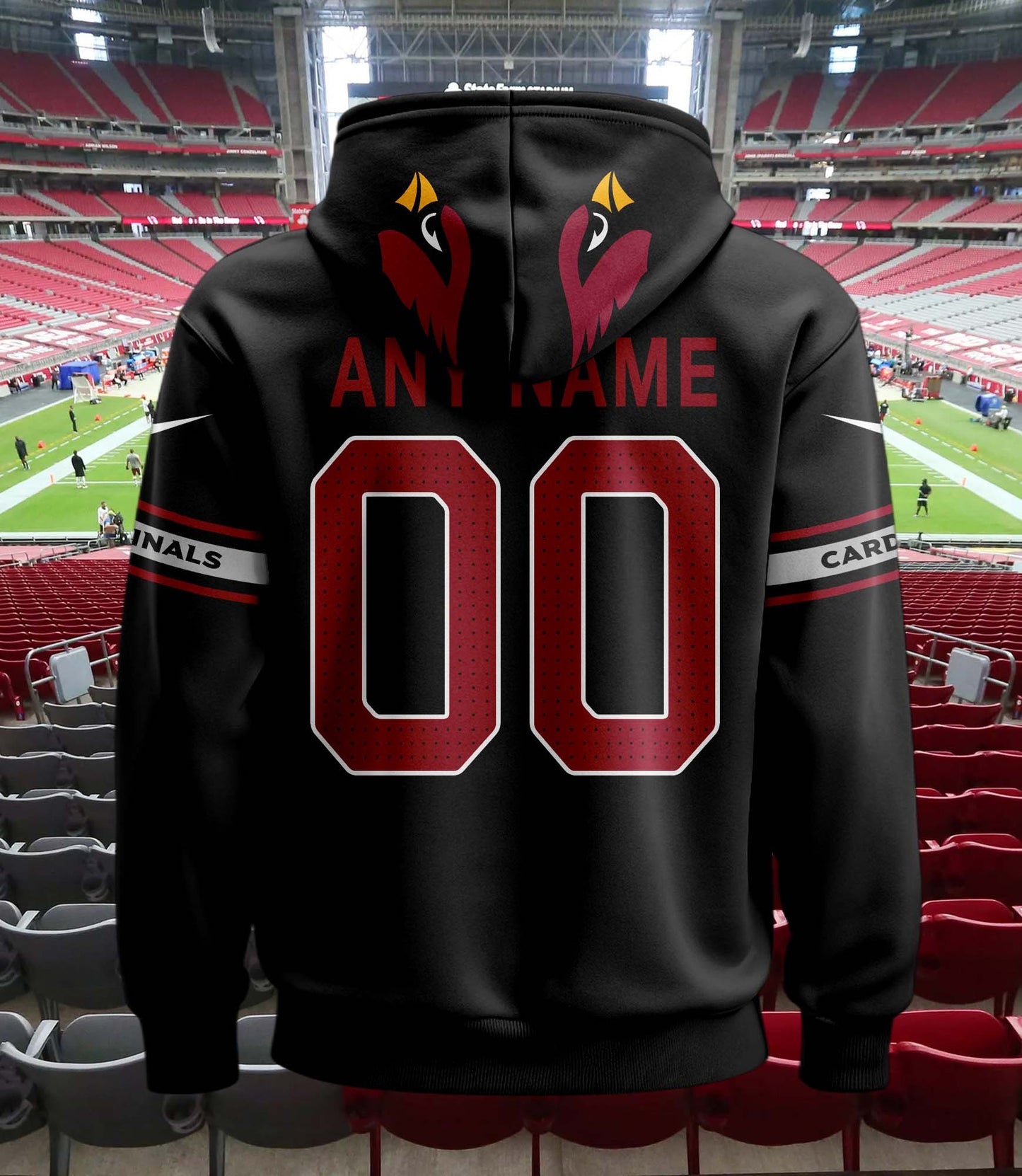 Arizona Cardinals New Personalized Football Hoodie Style Jersey AZBTJSHD000046