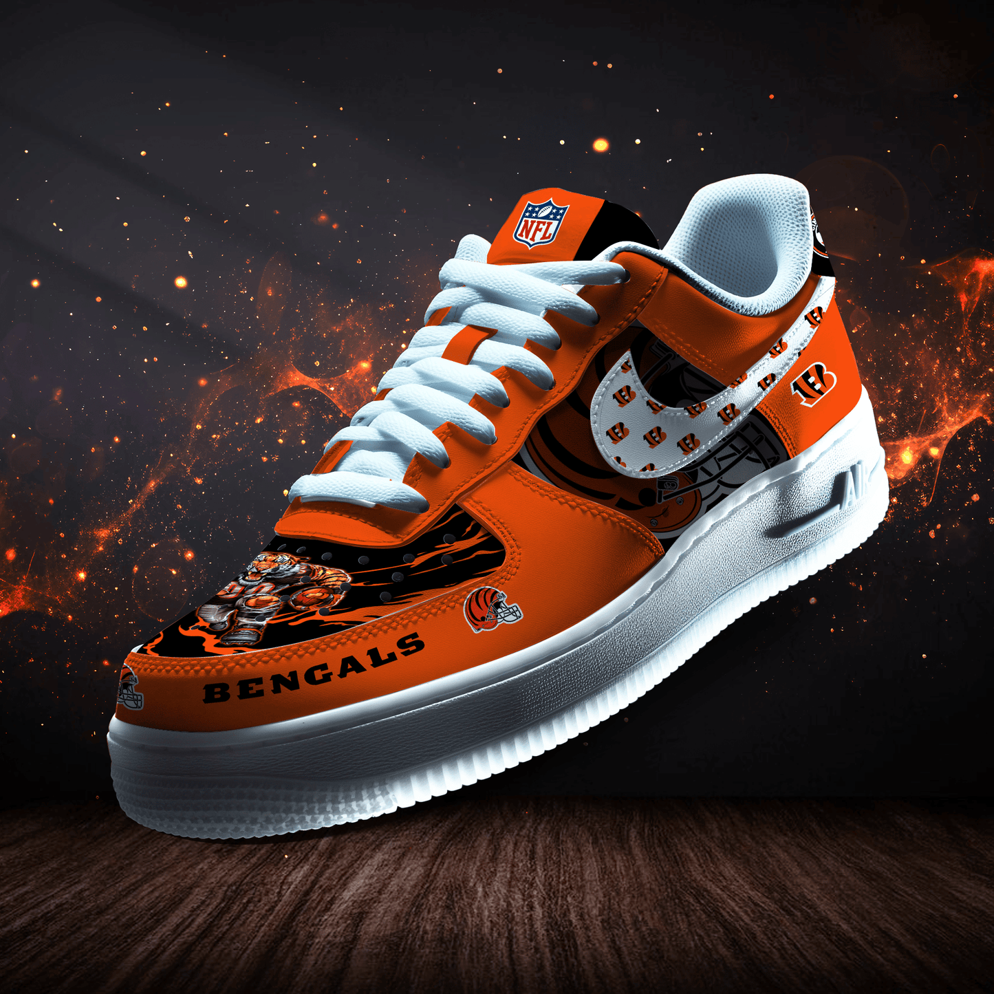 Cincinnati Bengals Personalized AF1-1 Logo Pattern Sneakers AZBTAF1000377
